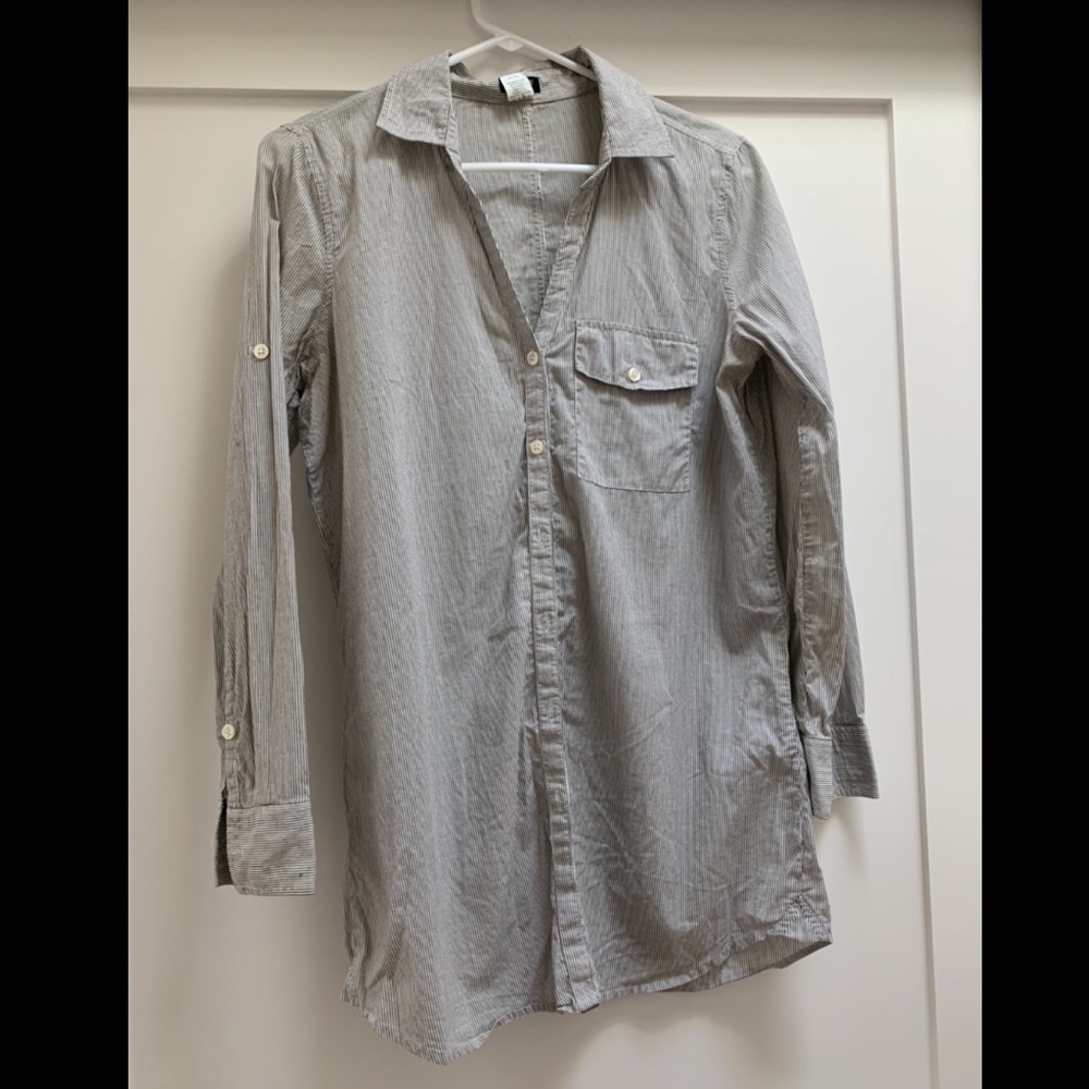 JCREW Womens XS Pinstripe button down tunic